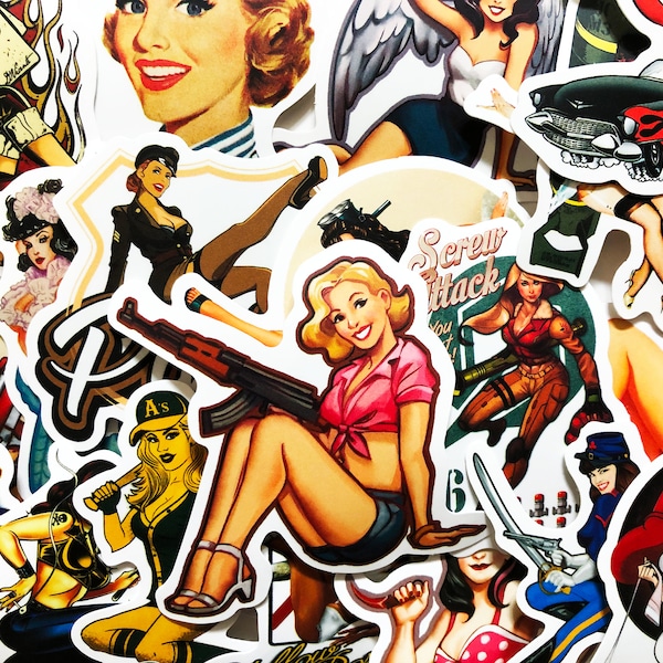 49 Sexy Military Second Amendment Guns Pin Up Girls Women Stickers #BE