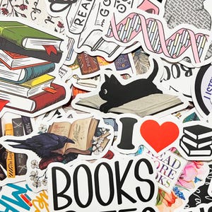 10-95 Book Themed Stickers Kindle Reader Bookish Reading Sticker Pack