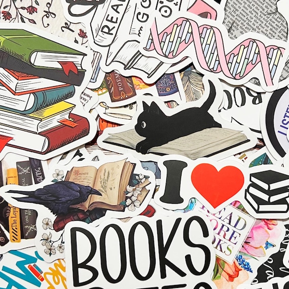 10-95 Book Themed Stickers Kindle Reader Bookish Reading Sticker Pack