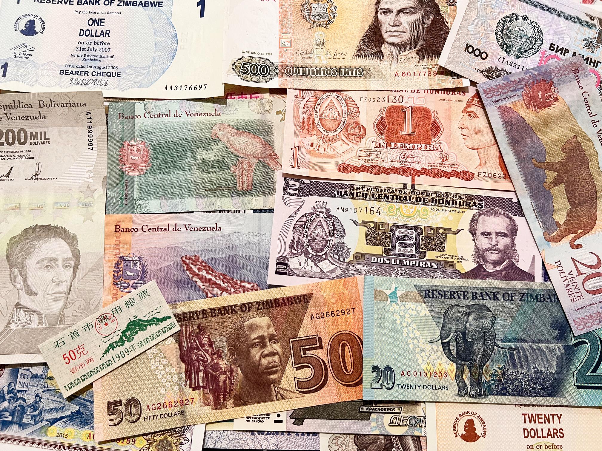 100+ Year Old & Modern 110 Banknote Lot World Paper Money Currency ...