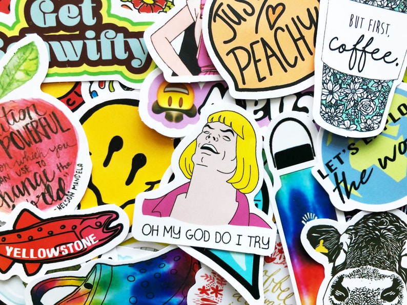 50 Random Sticker Pack For Laptop Book Decoration Stickers image 1