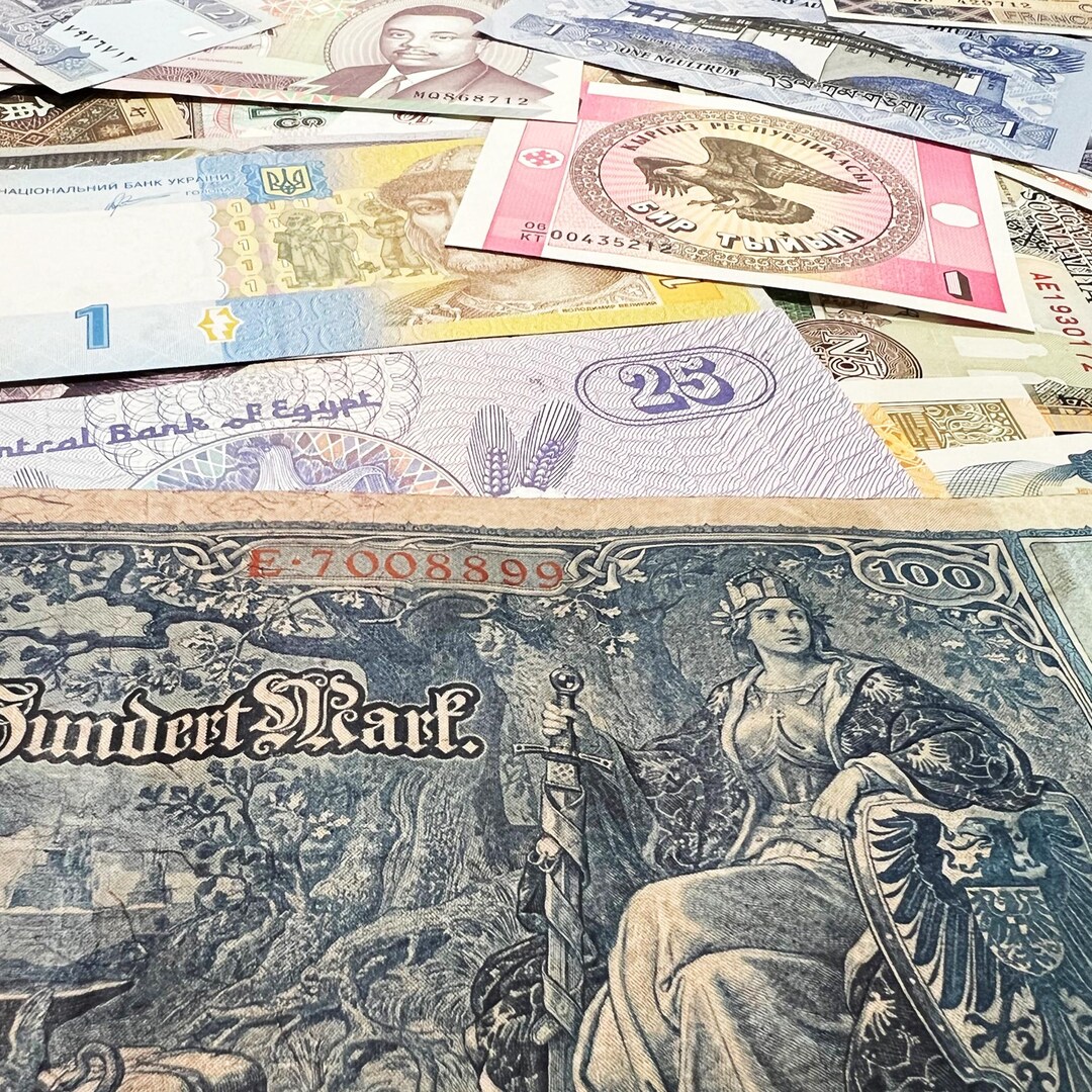 100+ Year Old Banknotes & Modern World Paper Money 28 Note Lot Set ...