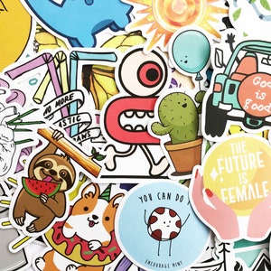 75 Cute Mixed Colors Sticker Lot Book Fun Pack Laptop Car Decals image 3
