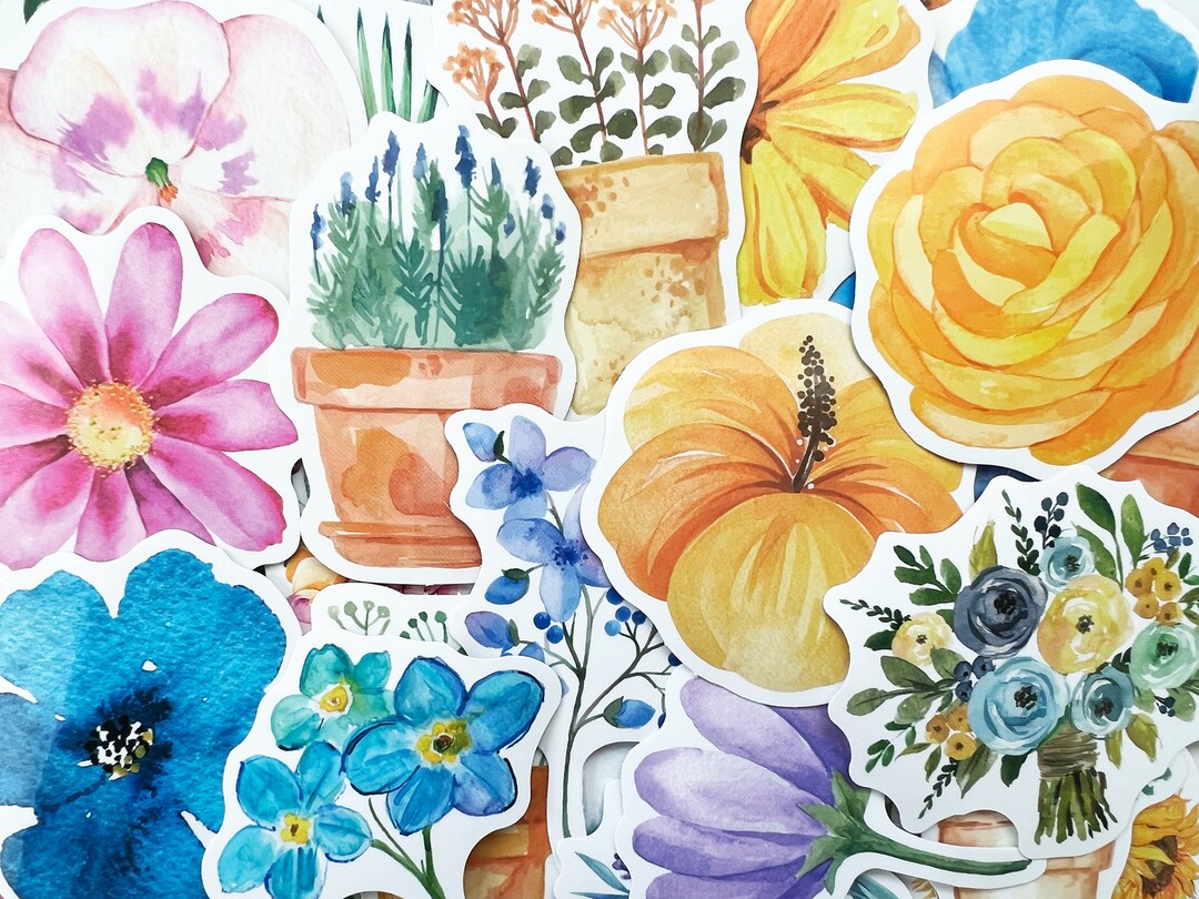 Vinyl Flower Stickers Waterproof