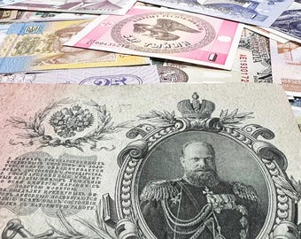 100+ Year Old Banknotes & Modern World Paper Money 27 Note Lot Set Currency Cash