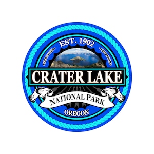 Crater Lake National Park Sticker 3 Inch Laptop Decal Apparel