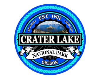 Crater Lake National Park-klistermärke 3-tums laptopdekal kläder