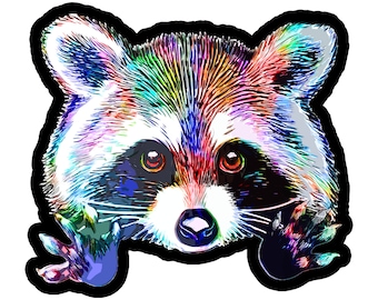 Süßer Baby Waschbär bunter Panda Aufkleber