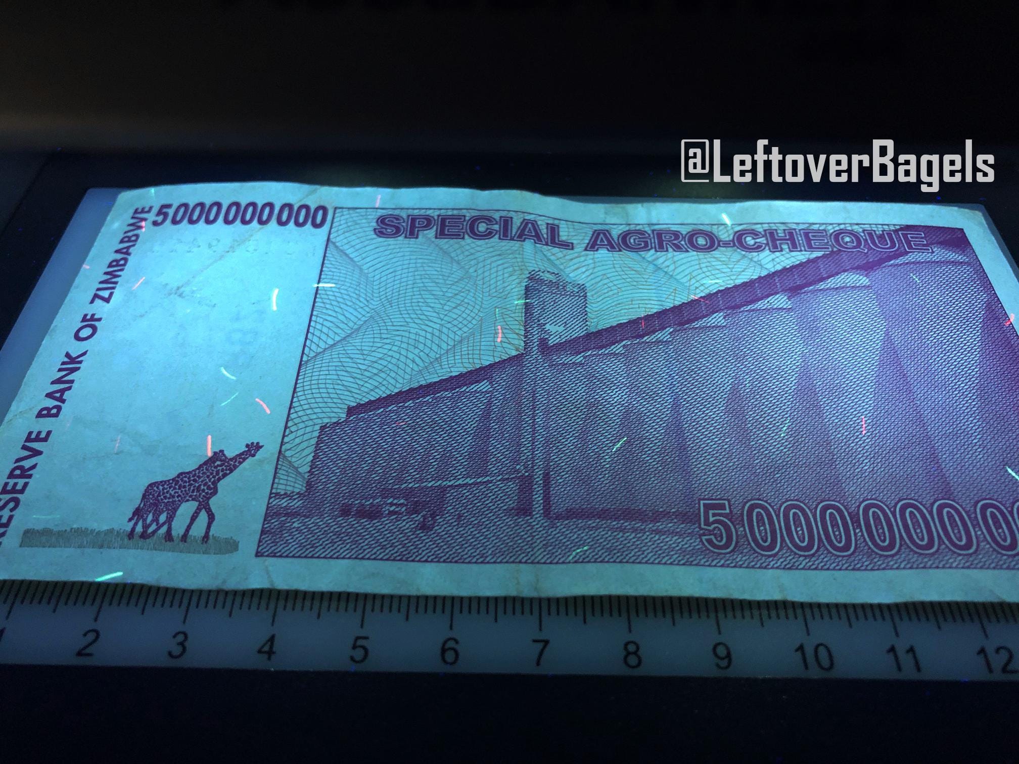 ZIMBABWE 5,000 DOLLAR BEARER CHEQUE, 2007, USED
