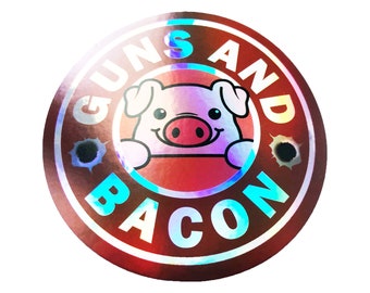 Shiny Guns and Bacon 2A Second Änderung Gun Rights NRA Sticker 3 Zoll Laptop Aufkleber