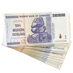 Simbabwe One 10 Billion Dollar Bill Banknote