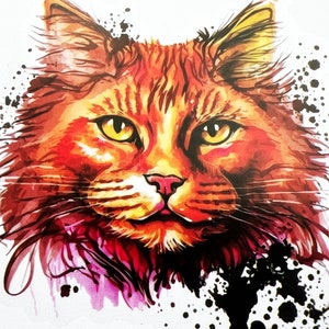 Orange Kitty Cat 3 Inch Transparent Sticker