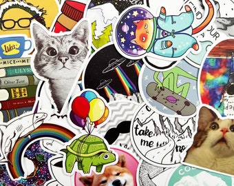 100 Varied Colors Cool Sticker Lot Book Fun Pack Laptop Car Alien Decals