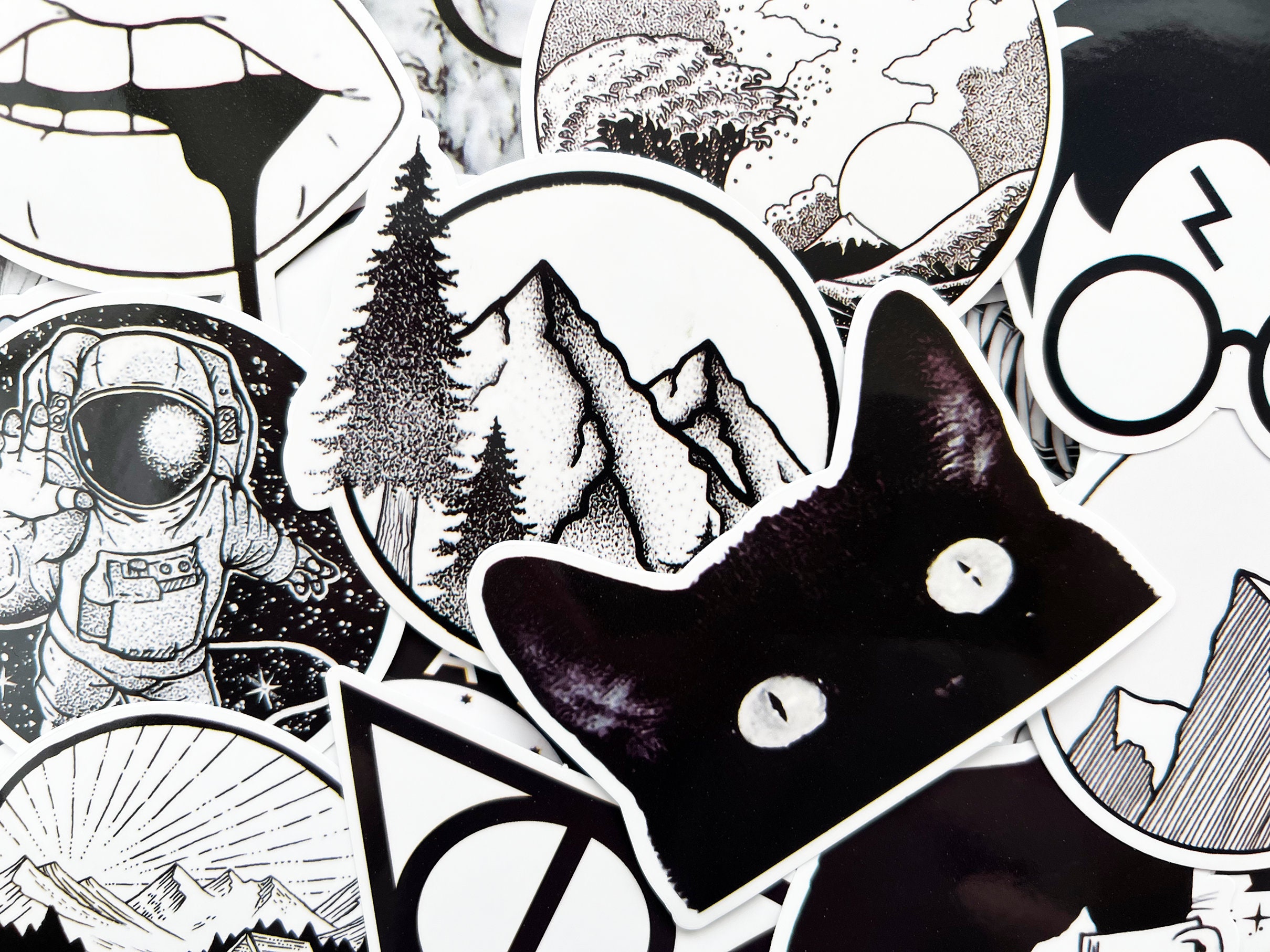 50 Variety Black and White Cool Laptop Gothic Stickers Tattoo Goth ...