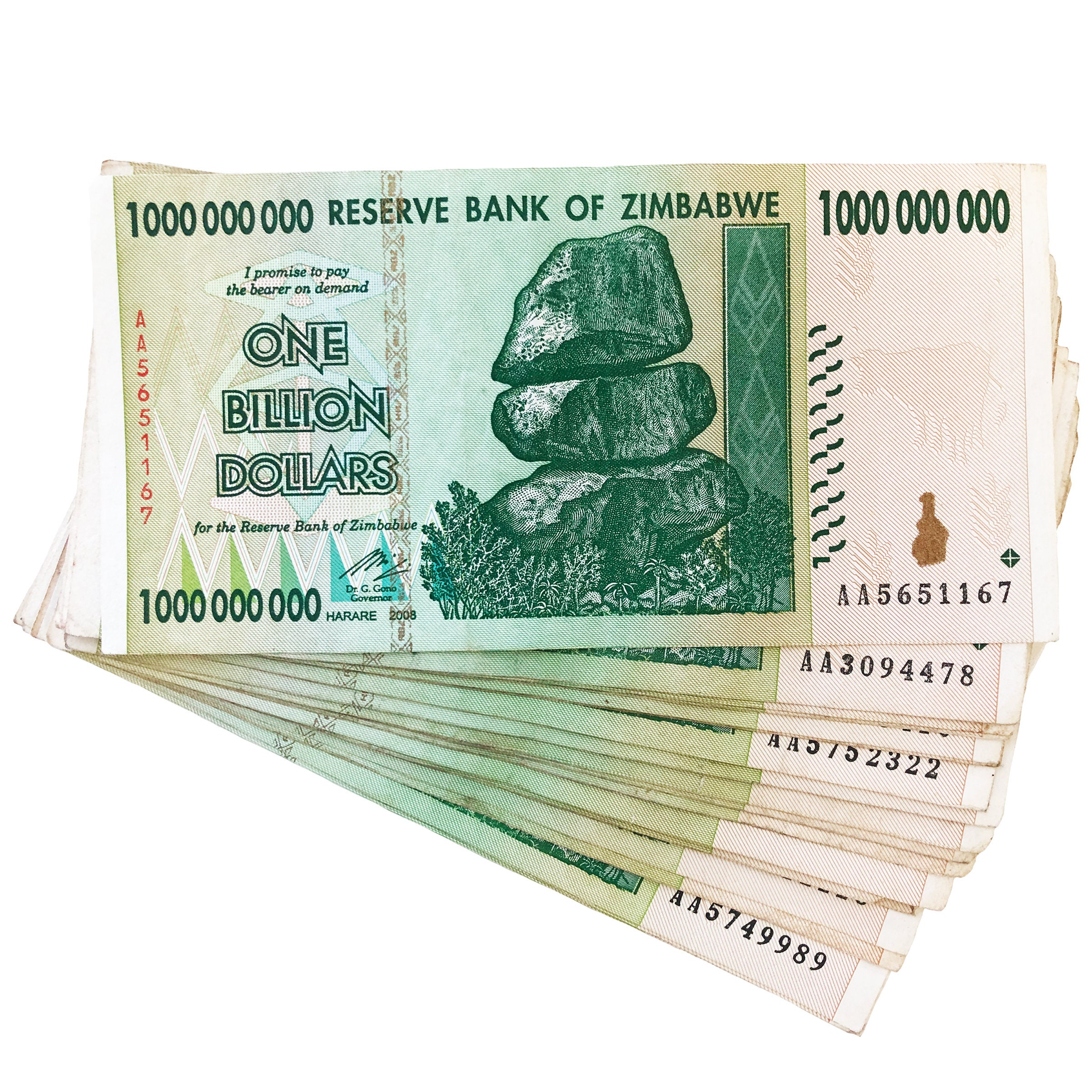Africa Paper Money World 30 Zimbabwe Banknotes 15 X 5 10 Billion 
