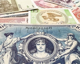 100+ Year Old Banknotes & Modern World Paper Money 54 Note Lot Set Currency Cash