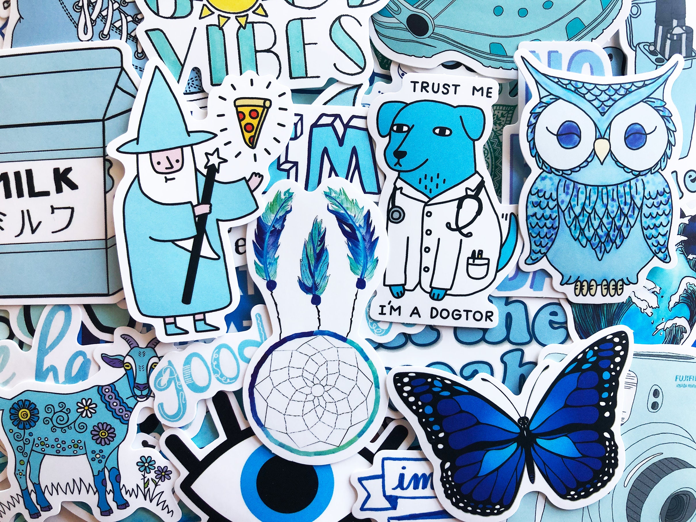 Blue stickers discount