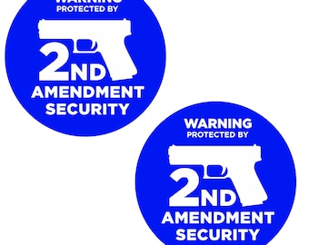 2x Second Amendment Security Large 5 Inch NRA Sign Stickers Car Truck Jeep Bumper Decals