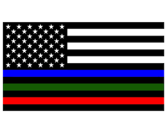 Blau Grün Rot Lives Matter Flagge Aufkleber 5x3 Zoll Polizei Militär Feuerwehr Aufkleber