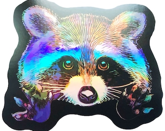 Błyszcząca słodka szopka kolorowa śmieciowa panda naklejka 3 cale
