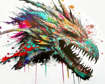 Colorful Dragon 3 Inch Transparent Sticker
