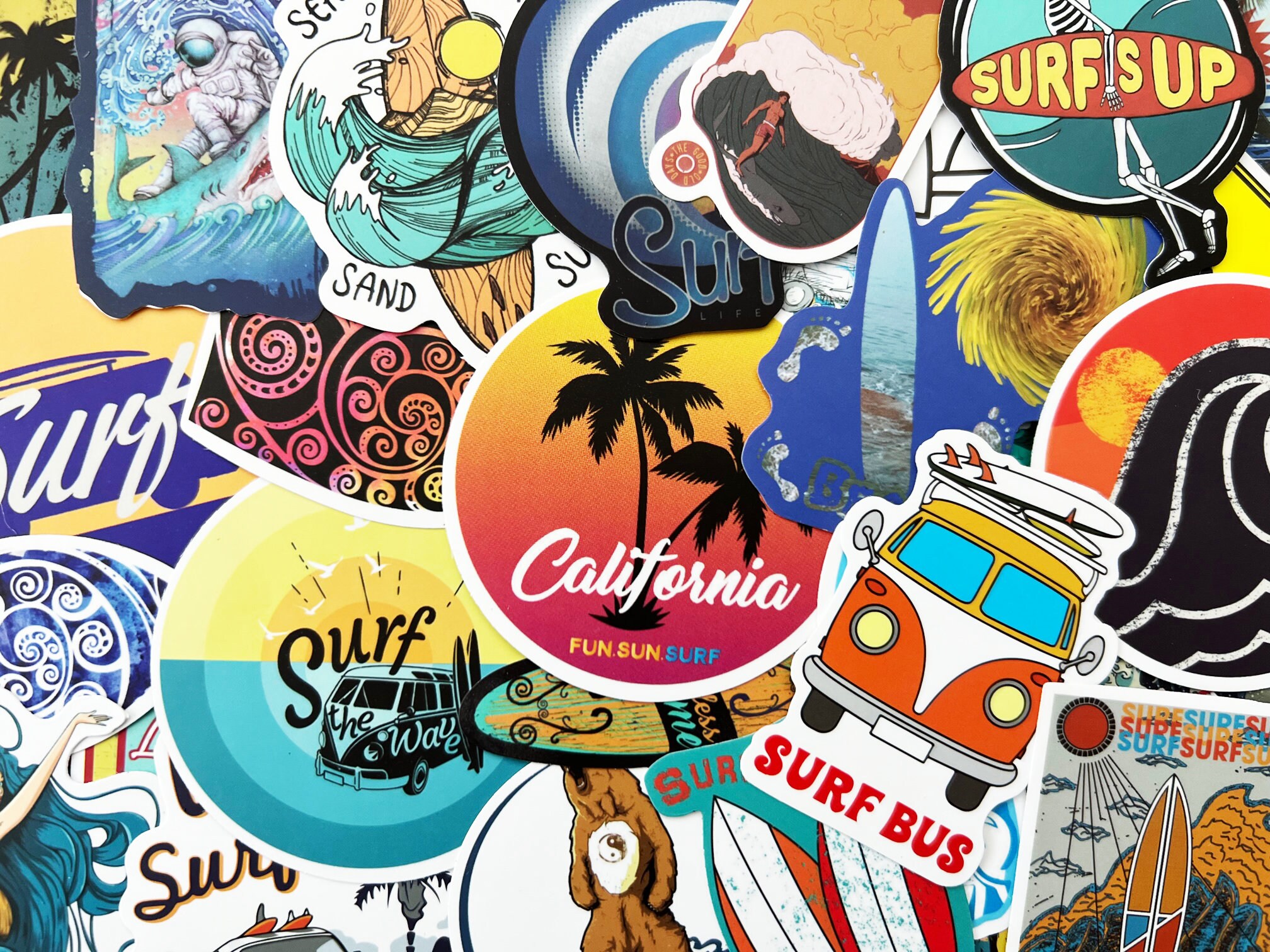Surf Kansas Sticker 100 Surfing Ocean Stickers Pack Longboard Laptop Car Decals - Etsy