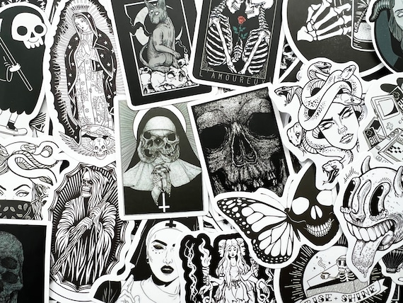 Black & White Gothic Horror Stickers