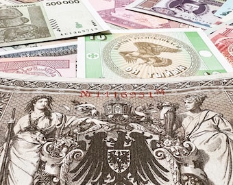 100+ Year Old Banknotes & Modern World Paper Money 53 Note Lot Set Currency Cash