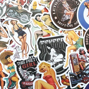 100 autocollants rétro militaires pin up pour voitures, camions, pare-chocs moto