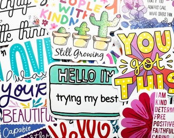 50 Inspirational Quote Stickers Motivation & Affirmation Sticker Pack