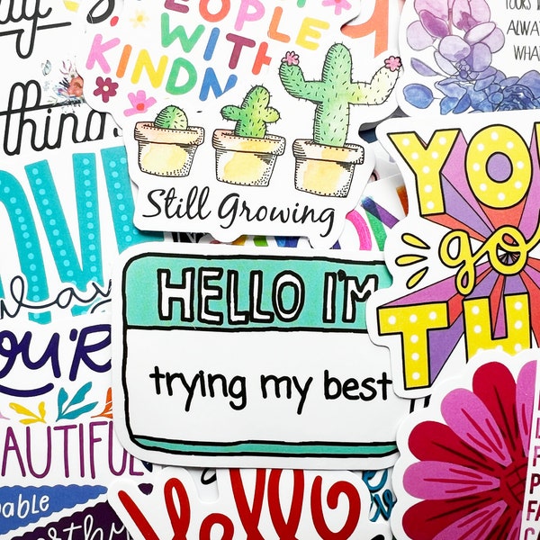 50 Inspirational Quote Stickers Motivation & Affirmation Sticker Pack