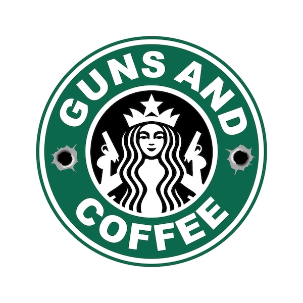 Guns and Coffee NRA Second Amendment Sticker Laptop Bumper Decal #RS4