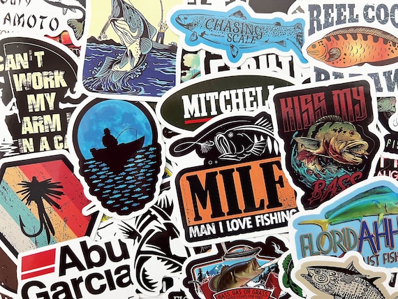 Buy 100 Fish Fishing Stickers Pack for Fishermen Tackle Box Dads Boat Car  Laptop Decals Online in India 