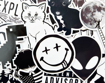 50 Variety Black and White Cool Laptop Gothic Stickers Tattoo Goth Decals