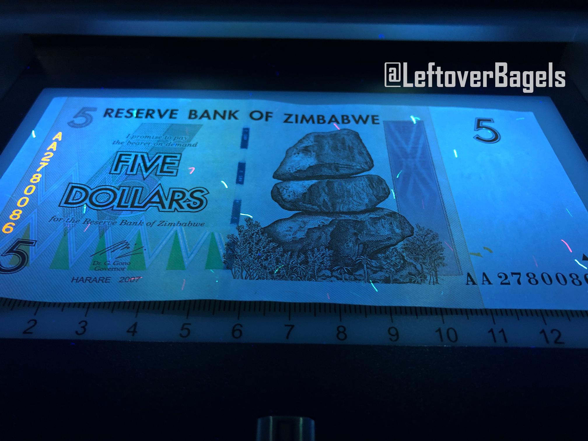 ジンバブエ 6 紙幣 ドル セット 1 5 10 & 1 50 1 億 お金 世界通貨