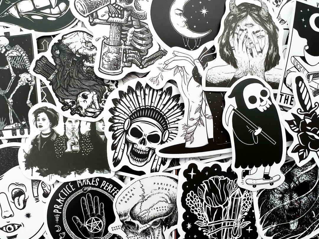 1500 Random Bulk Gothic Stickers Lot Goth Pack Dark Horror Theme Punk ...