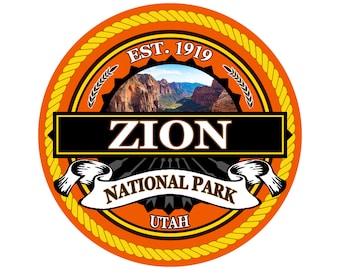 Zion National Park Sticker 3 Inch Laptop Decal Apparel