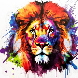 Male Lion Head 3 Inch Transparent Sticker