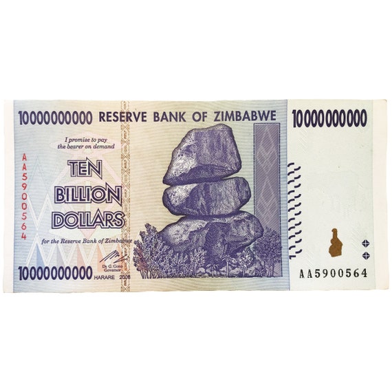 ジンバブエドル 100ビリオン　紙幣の100枚 ジンバブエ 100億ドル紙幣 紙幣 - Etsy 日本