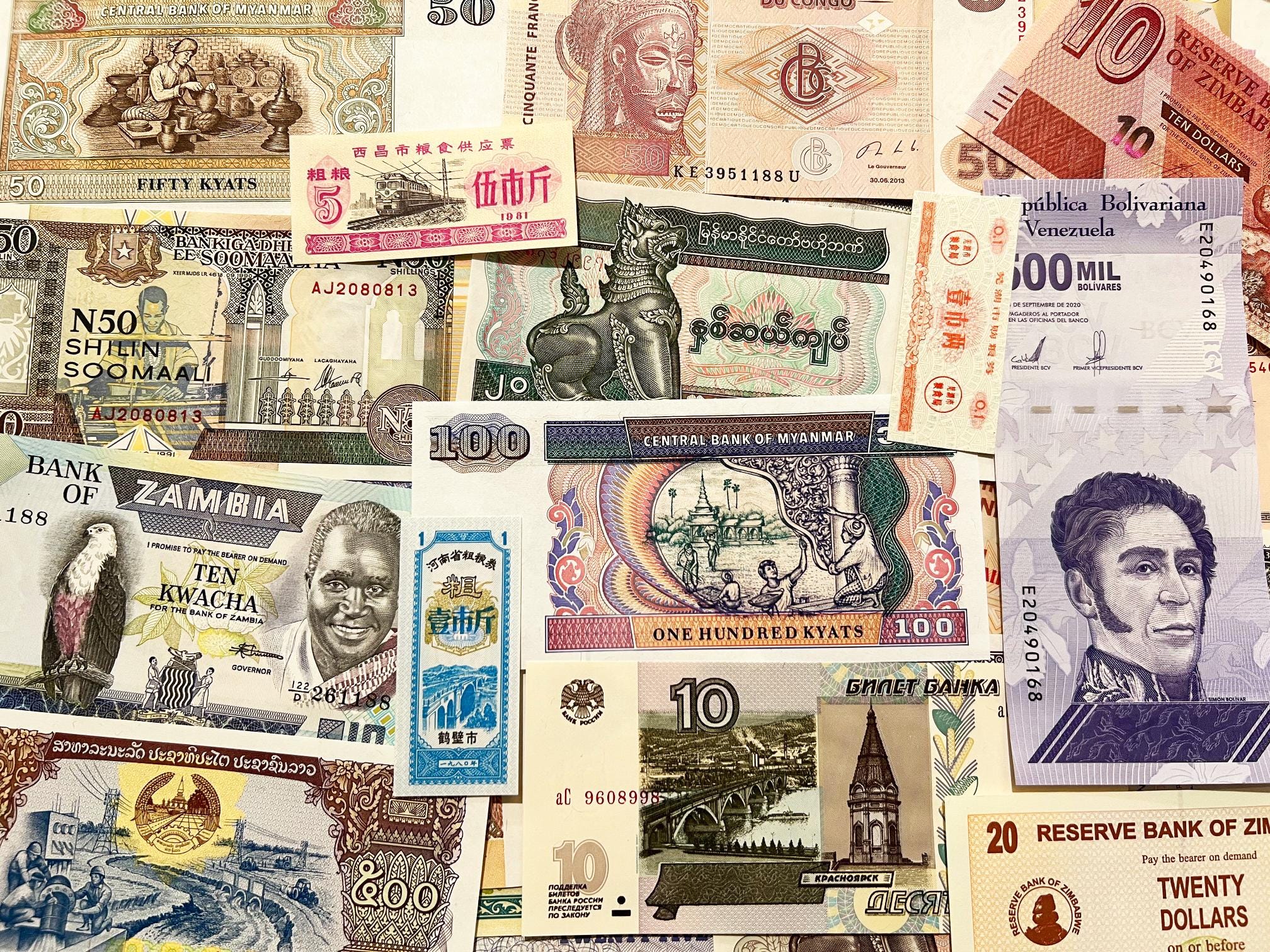 100+ Year Old & Modern 110 Banknote Lot World Paper Money Currency ...