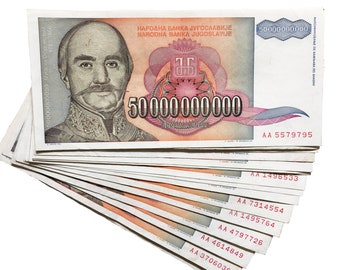 Yugoslavia 50 Billion Dinara 1993 Circulated Banknote Currency Hyperinflation - Fast US Shipping