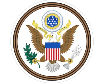Adesivo grande selo americano E Pluribus Unum Decalque para pára-choque dos Estados Unidos #RS38