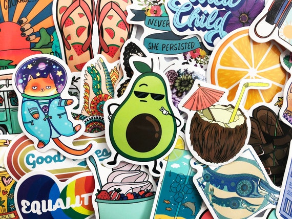 100 Cool Mixed Colors Sticker Lot Fun Pack Skateboard Laptop Car