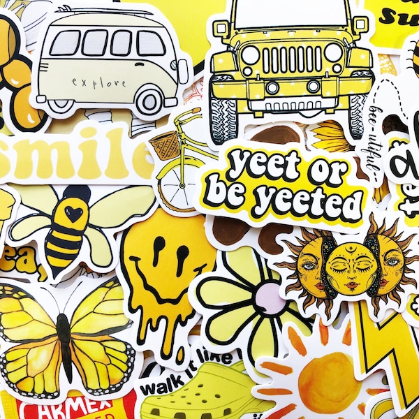 Yellow Stickers Etsy