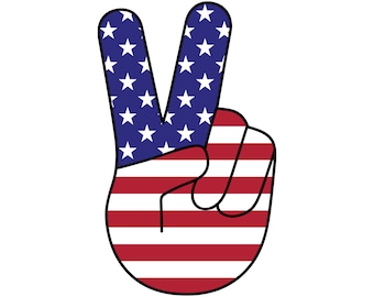 United States of America Peace Schild mit Handflagge Aufkleber 3 Zoll Laptop Aufkleber