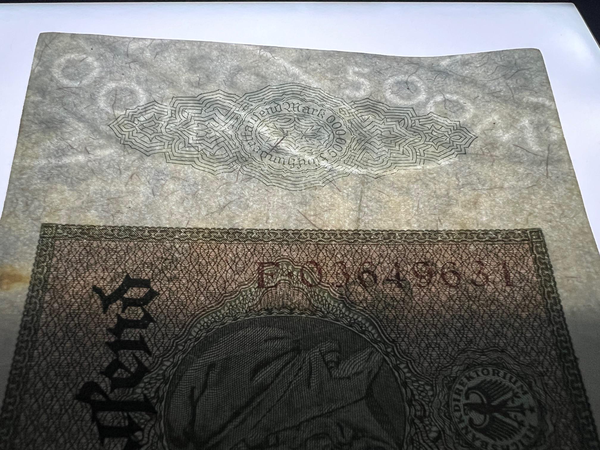1923年 ドイツ 50万マルク 第一次世界大戦後 第二次世界大戦前 紙幣