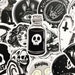 50 Cool Black and White Goth Laptop Stickers Dark Skull Tattoo Decals 
