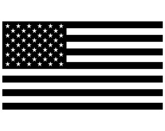 2x Schwarz-Weiß Usa Amerikanische Flagge Aufkleber 5x3 Zoll Aufkleber