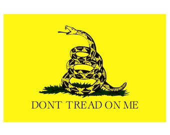 Don't Tread On Me Gadsden Flag Sticker 5x3.5 Inch Yellow Bumper Laptop Decal
