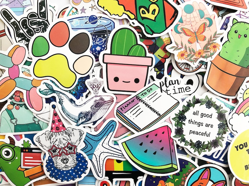 100 Coole Mixed Colors Sticker Lot Fun Pack Skateboard Laptop Auto Aufkleber Bild 2